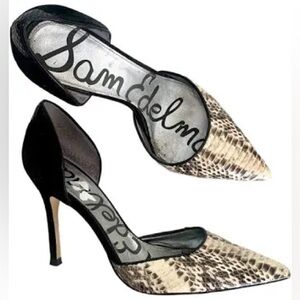 Sam Edelman Delilah D’Orsay snakeskin shoes